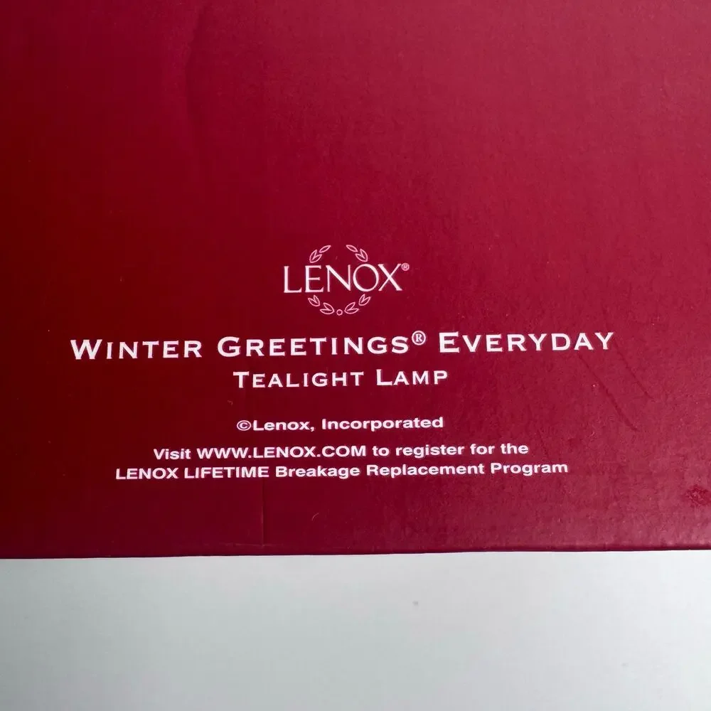 Lenox Candle Lamp Winter Greetings Votive Tea Christmas Light W/Cardinal